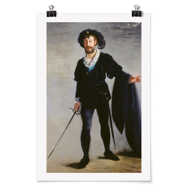 Poster Kunstdruck Edouard Manet - Der Sänger Jean-Baptiste Faure als Hamlet