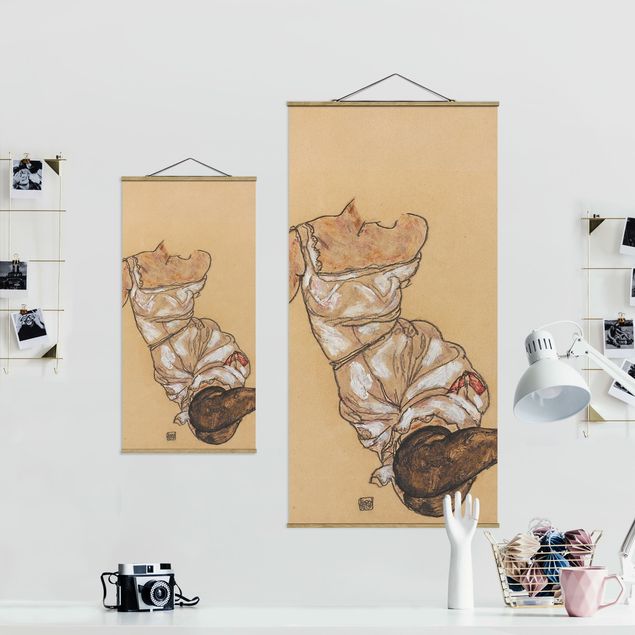 Wandbilder Portrait Egon Schiele - Weiblicher Torso in Unterwäsche