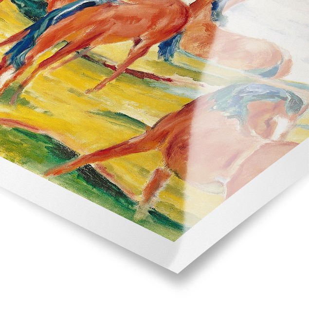 Wandbilder Kunstdrucke Franz Marc - Weidende Pferde