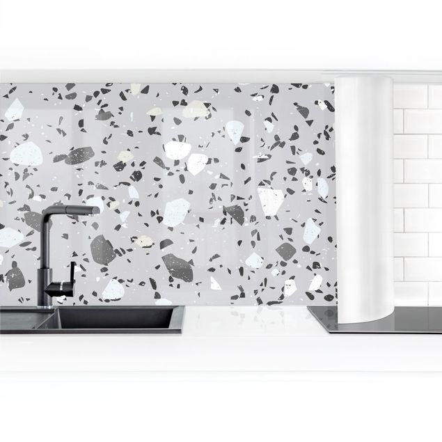 Küchenrückwand Folie selbstklebend Detailliertes Terrazzo Muster Massa II