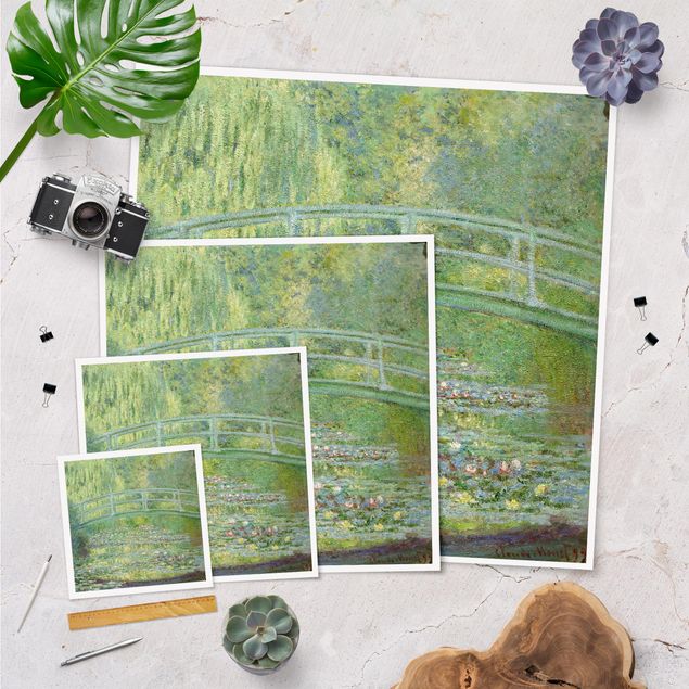 Wandbilder Kunstdrucke Claude Monet - Japanische Brücke
