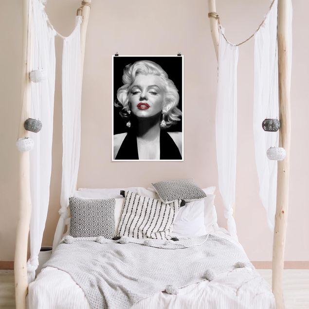 Poster Retro Vintage Marilyn mit roten Lippen