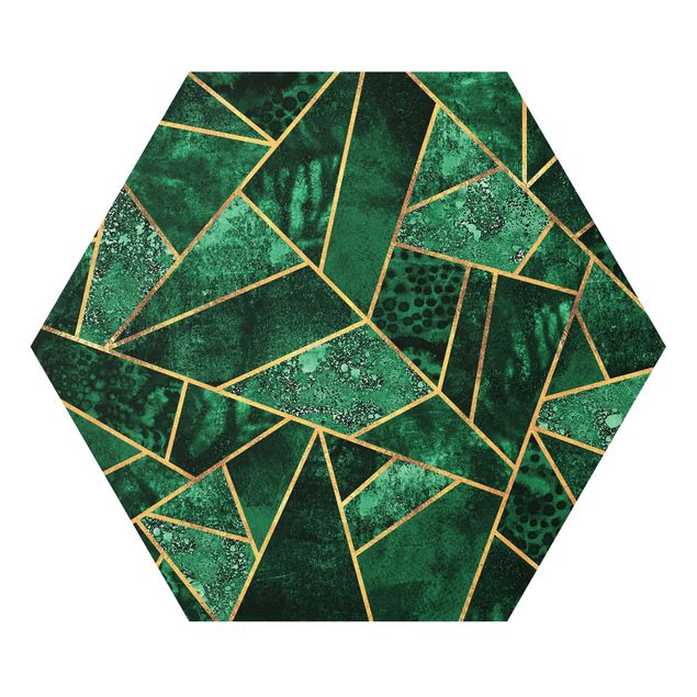 Wandbilder Grün Dunkler Smaragd mit Gold