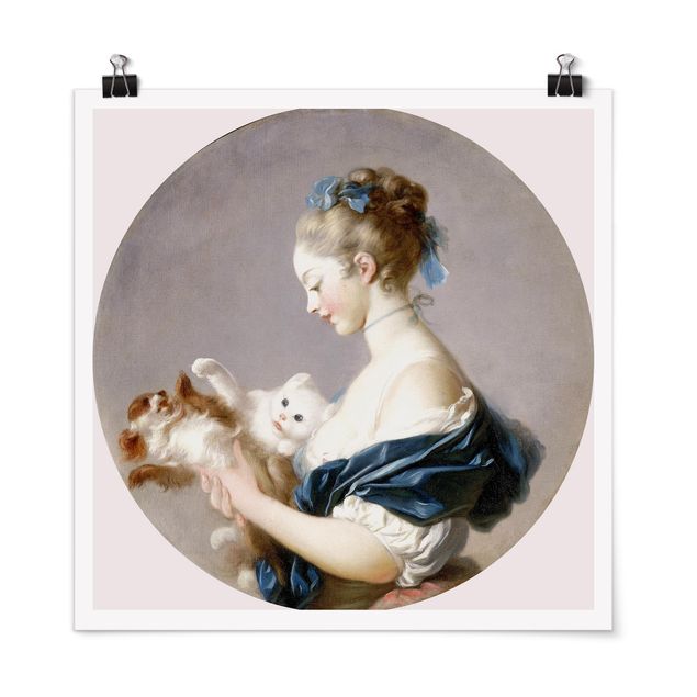 Kunststile Jean Honoré Fragonard - Mädchen mit Hund