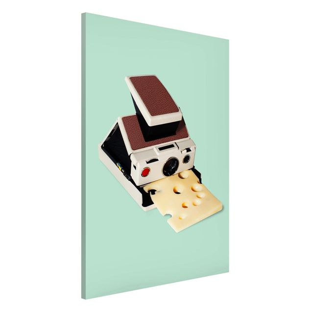 Wandbilder Kunstdrucke Kamera mit Käse
