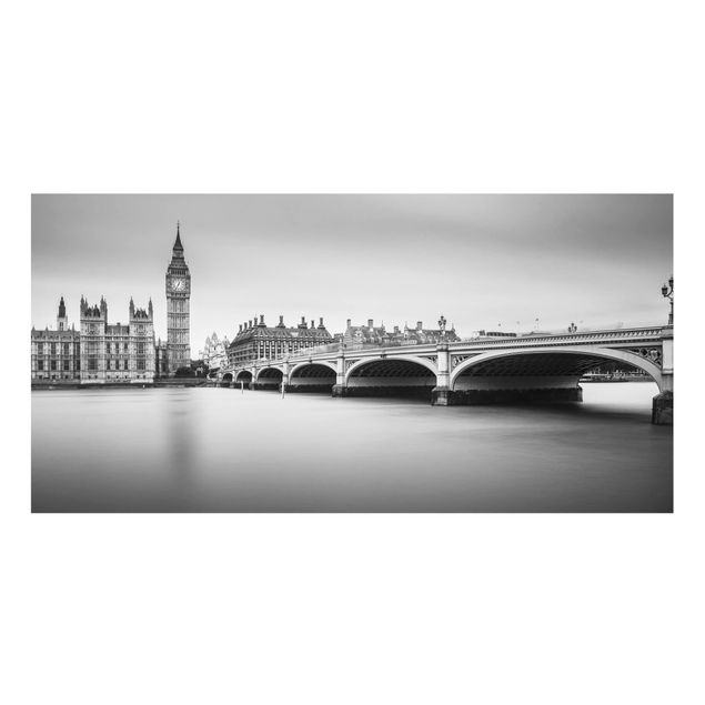 Spritzschutz Glas - Westminster Brücke und Big Ben - Querformat - 2:1