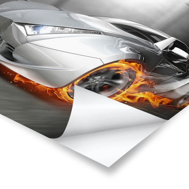 Poster kaufen Supercar in Flammen