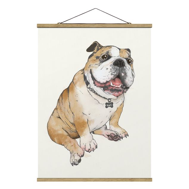 Wandbilder Modern Illustration Hund Bulldogge Malerei