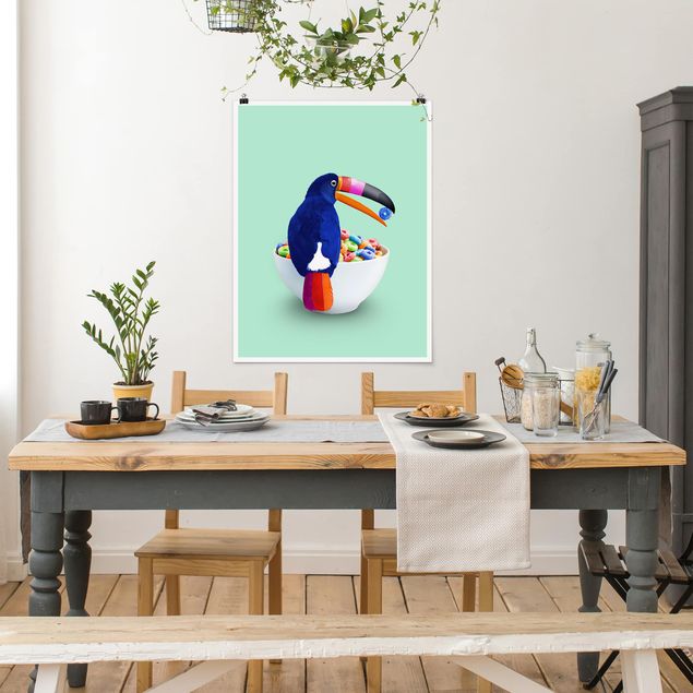Kunstdrucke Poster Frühstück mit Tukan