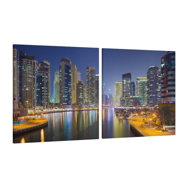 Wandbilder Architektur & Skyline Dubai Nacht Skyline