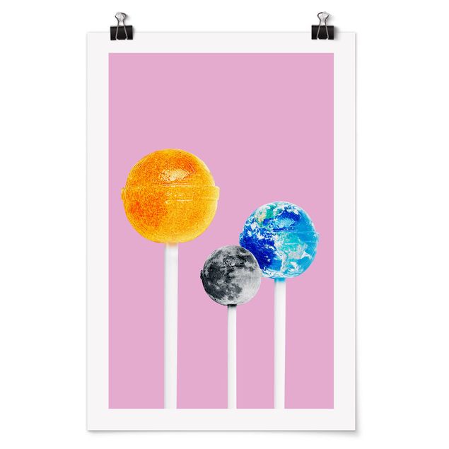 Wandbilder Modern Lollipops mit Planeten