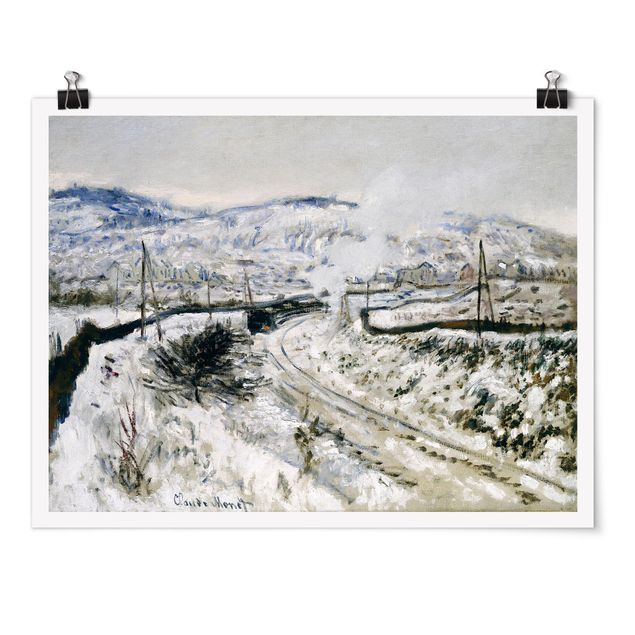 Wandbilder Berge Claude Monet - Zug im Schnee