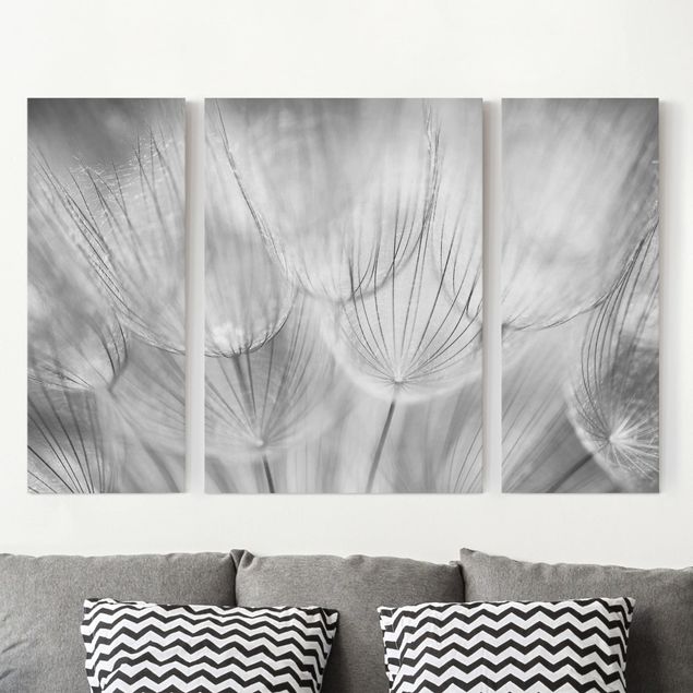 Wanddeko Küche Pusteblumen Makroaufnahme in schwarz weiß