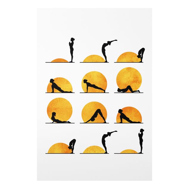 Wandbilder Kunstdrucke Yoga - Der Sonnengruß