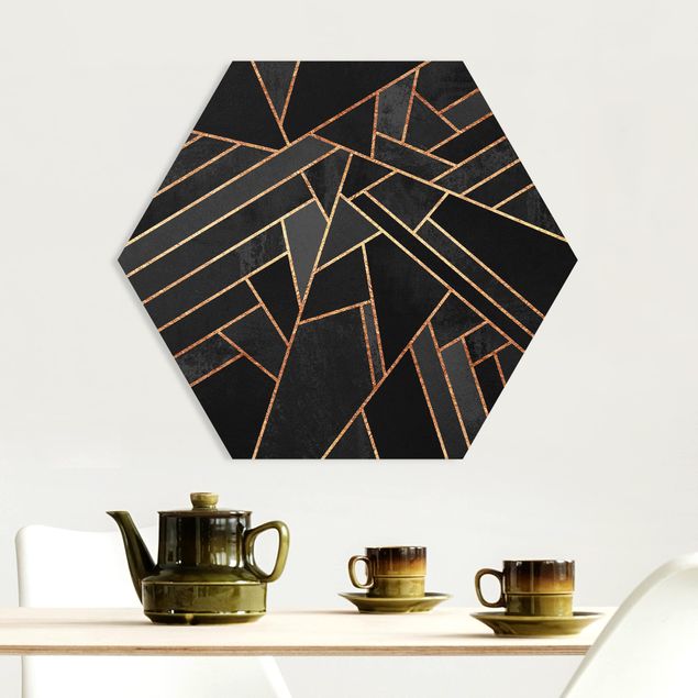 Küche Dekoration Schwarze Dreiecke Gold