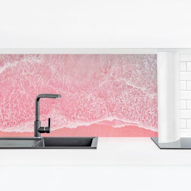 Spritzschutz Küche Glas Ozean in Pink