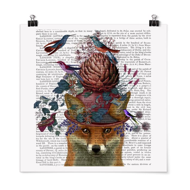Tiere Poster Vogelfänger - Fuchs mit Artischocke