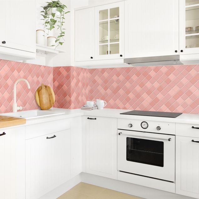 Küchenrückwände Uni Mosaik Fliesen - Altrosa