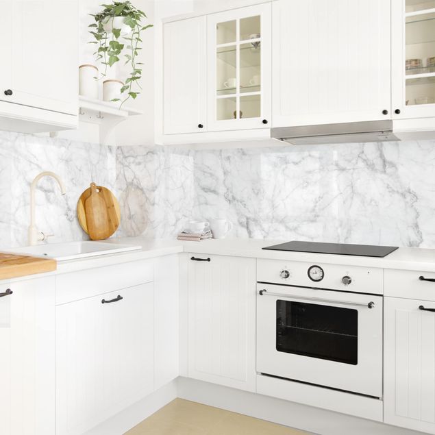 Küchenrückwand Folie Steinoptik Bianco Carrara