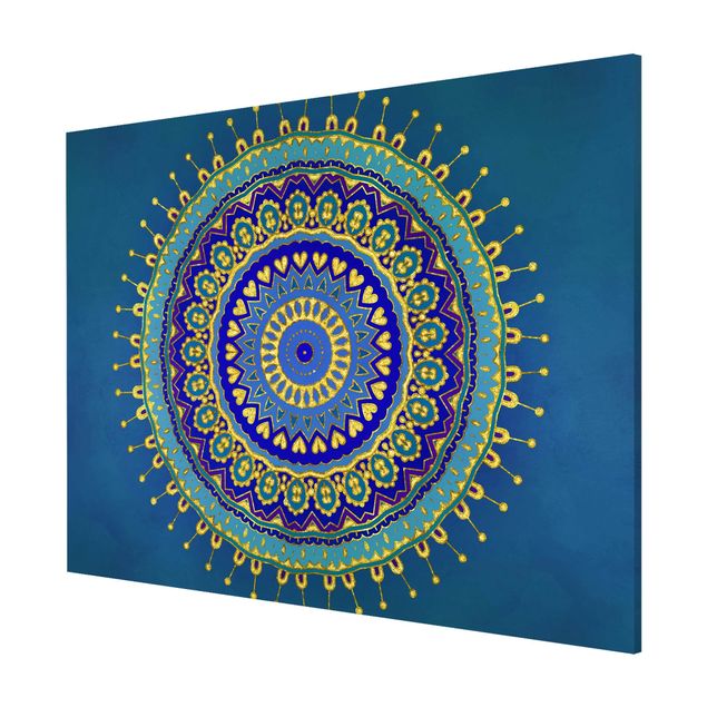Wandbilder Mandalas Mandala Blau Gold