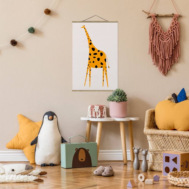 Wandbilder Giraffen Gelbe Giraffe