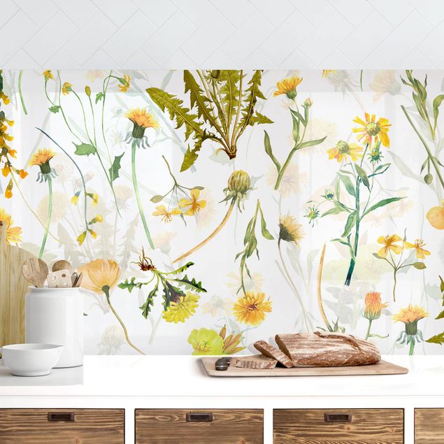 Küche Dekoration Gelbe Wildblumen