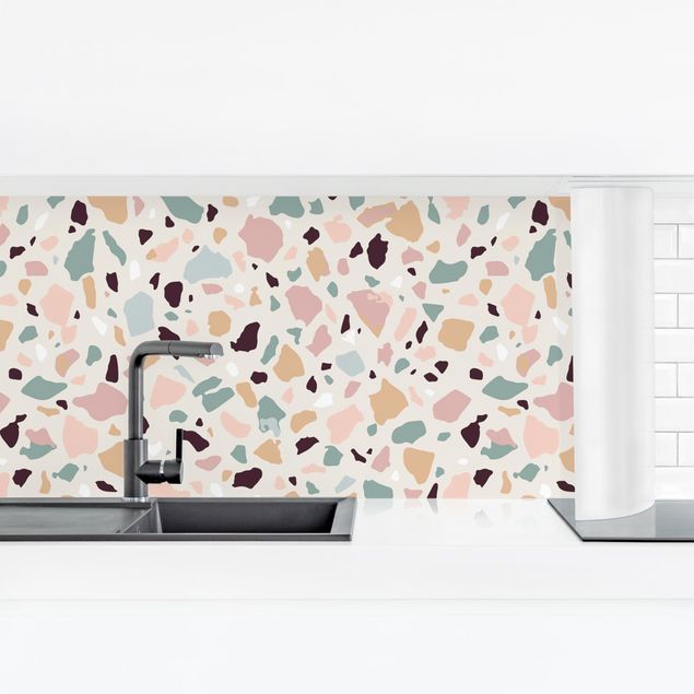 Küchenrückwand Folie Steinoptik Terrazzo Muster Napoli