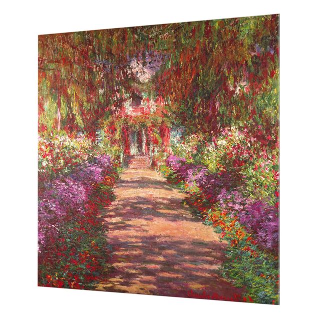 Glasrückwand Küche Claude Monet - Weg in Monets Garten in Giverny