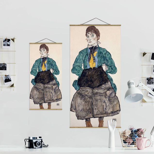 Wandbilder Modern Egon Schiele - Frau in grüner Bluse
