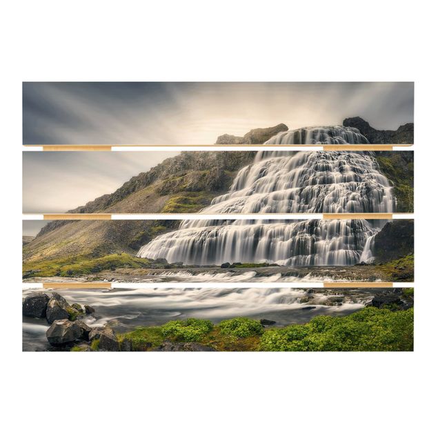 Holzbilder Dynjandi Wasserfall