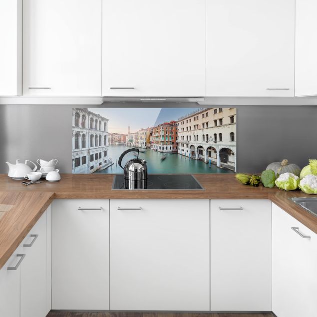 Glasrückwand Küche Canale Grande Blick von der Rialtobrücke Venedig