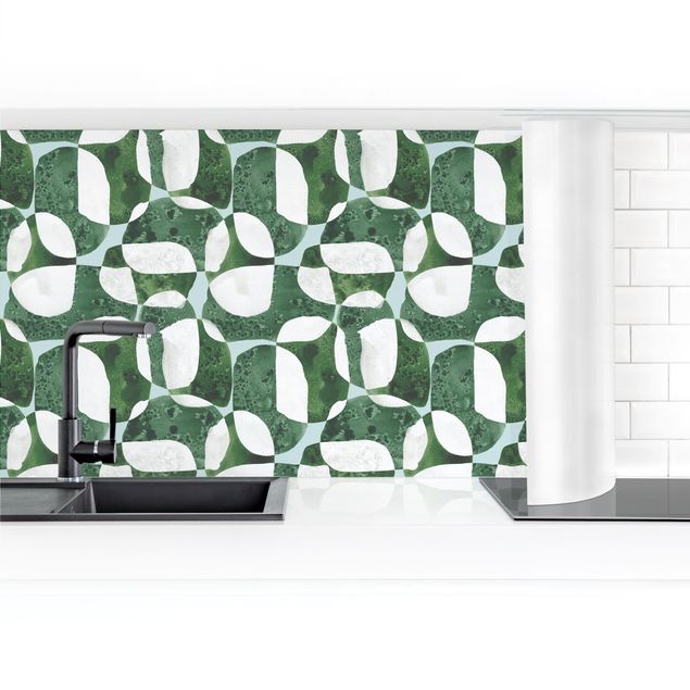 Küchenrückwand Folie selbstklebend Lebende Steine Muster in Grün II