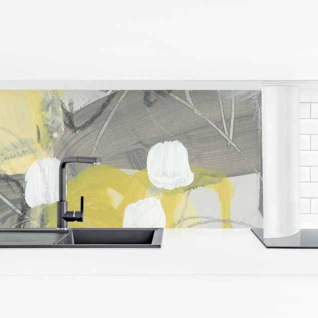 Küchenrückwand selbstklebend Zitronen im Nebel III