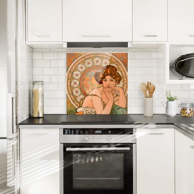 Küche Dekoration Alfons Mucha - Edelsteine - Topas