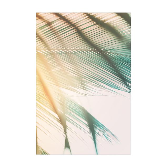 Teppich Dschungel Tropische Pflanzen Palmen bei Sonnenuntergang II