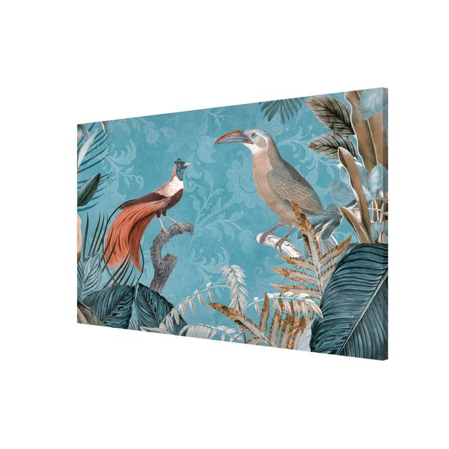 Wandbilder Floral Vintage Collage - Paradiesvögel