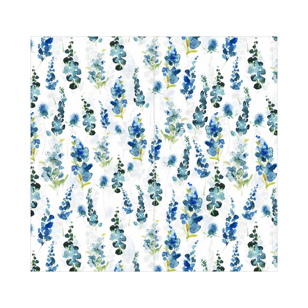 Duschrückwand - Blumenpracht in Blau