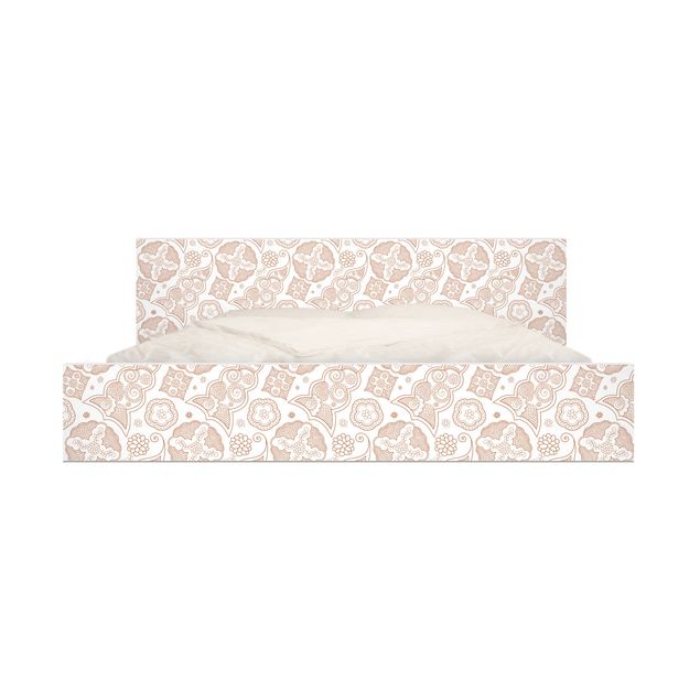 Möbelfolie für IKEA Malm Bett niedrig 160x200cm - Klebefolie Henna Grafik
