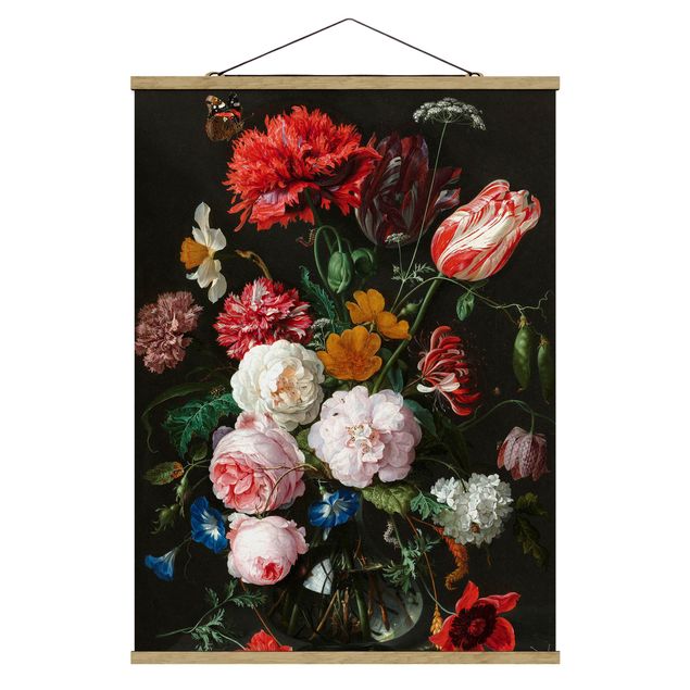 Wandbilder Blumen Jan Davidsz de Heem - Stillleben mit Blumen in einer Glasvase