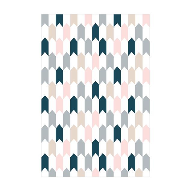 Teppich Esszimmer Geometrisches Muster aus Pfeiltürmen
