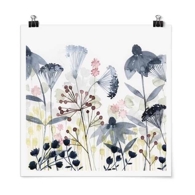 Wandbilder Floral Wildblumen Aquarell I