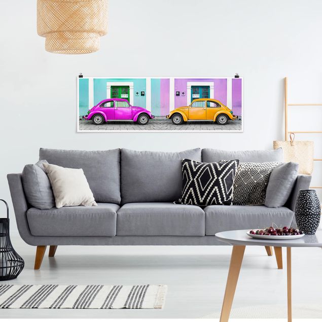 Wandbilder Autos Kolorierte Beetles