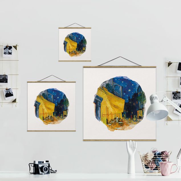 Wandbilder Kunstdrucke Wasserfarben - Vincent van Gogh - Café-Terrasse in Arles
