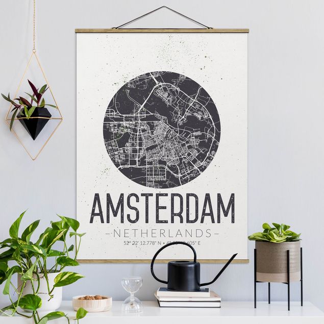 Küche Dekoration Stadtplan Amsterdam - Retro