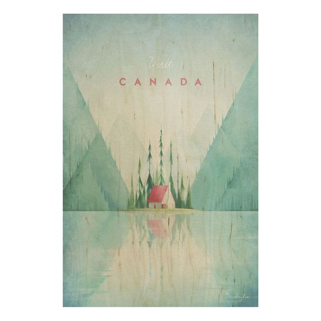 Holzbild Natur Reiseposter - Canada