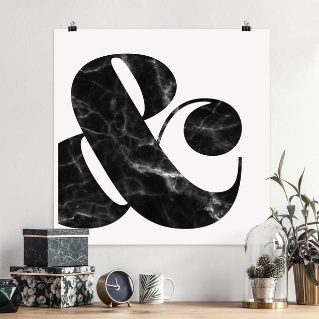 Poster schwarz-weiß Ampersand Marmor