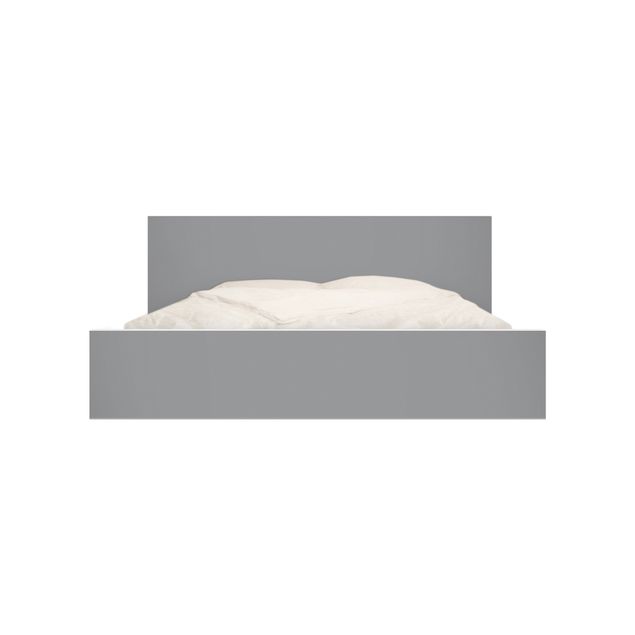 Möbelfolie für IKEA Malm Bett niedrig 140x200cm - Klebefolie Colour Cool Grey