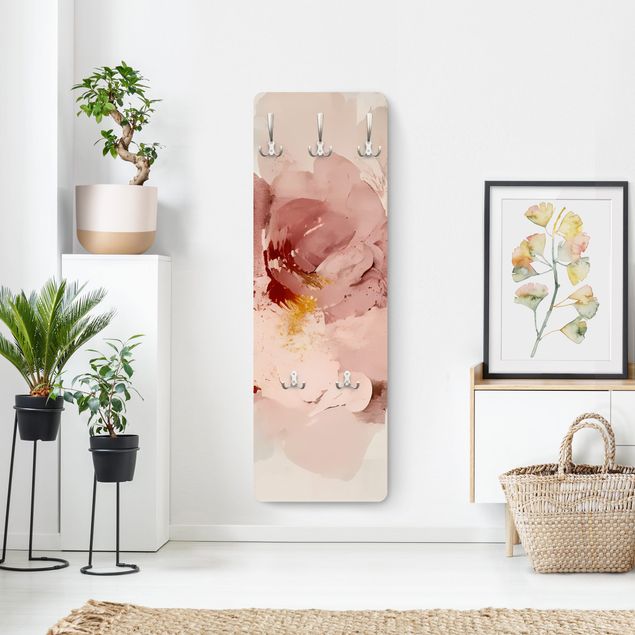 Garderobe mit Motiv Abstrakte Blume Rosa