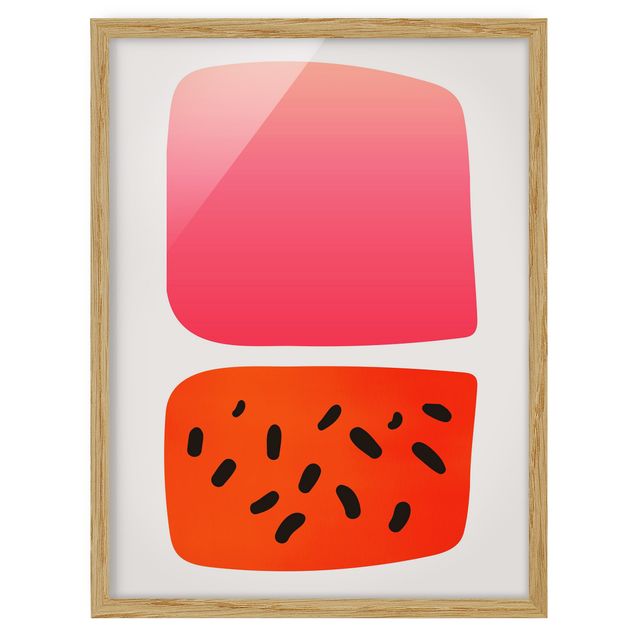 Wandbilder Abstrakt Abstrakte Formen - Melone und Rosa