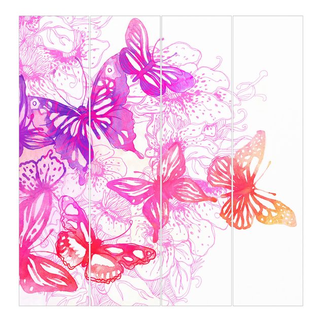 Schiebegardinen Set - Schmetterlingstraum - Flächenvorhänge